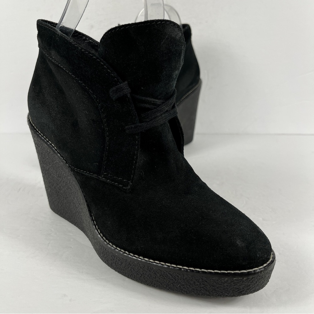 Aquatalia suede leather wedge boots